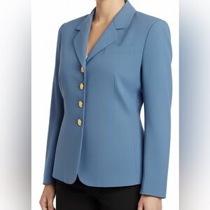 VTG Saville Suit Blazer Coat Jacket blue with gold buttons Size 12P
